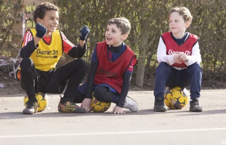boys on footballs