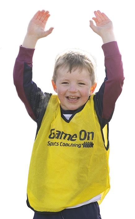 gameon yellow bib child celebrating